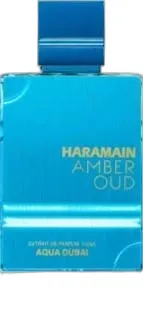 Frasco del perfume Al Haramain Amber Oud Aqua Dubai Eau de Parfum