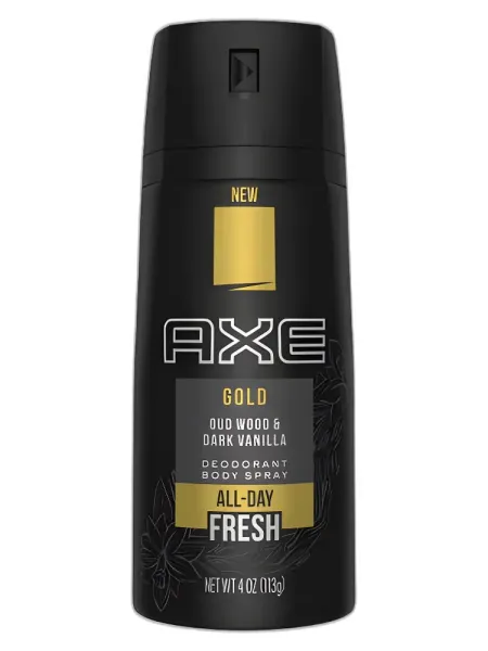 Frasco del perfume AXE Gold Oud Wood and Dark Vanilla unisex