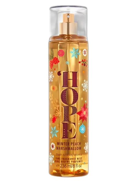 Frasco del perfume Bath & Body Works Hope Winter Peach Marshmallow
