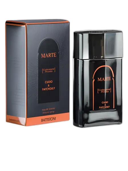 Frasco del perfume Battistoni Marte Collezione Privata Cuoio & Patchouly