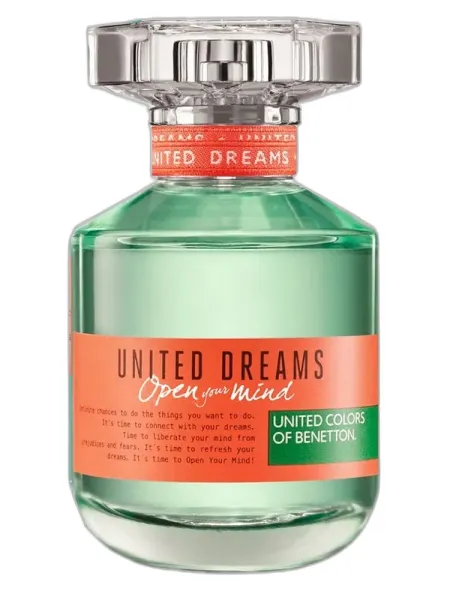 Frasco del perfume Benetton United Dreams Open Your Mind