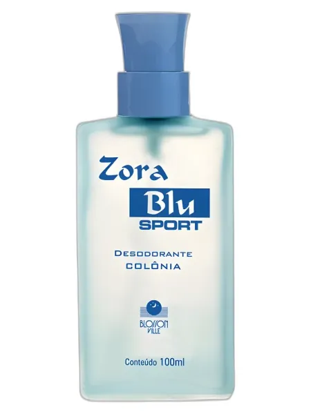 Frasco del perfume Blosson Ville Zora Blu Sport