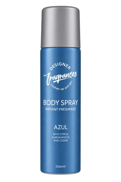 Frasco del perfume Designer Fragrances Azul Body Spray