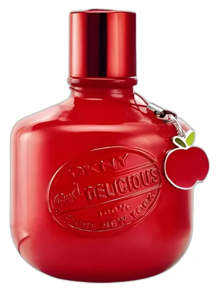 Frasco del perfume Donna Karan DKNY Red Delicious Charmingly Delicious