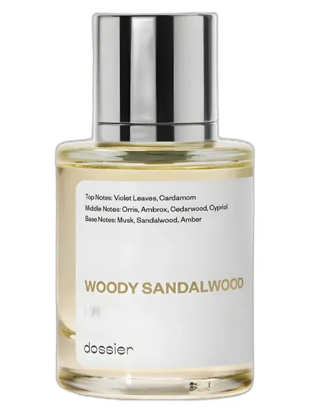 Frasco del perfume Dossier Woody Sandalwood unisex