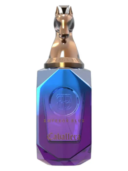 Frasco del perfume Emperor Blue Caballera Eau de Parfum
