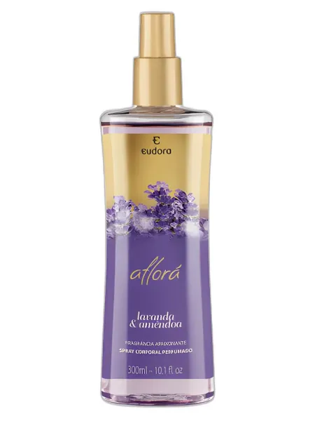 Frasco del perfume Eudora Aflora Lavanda Amendoa