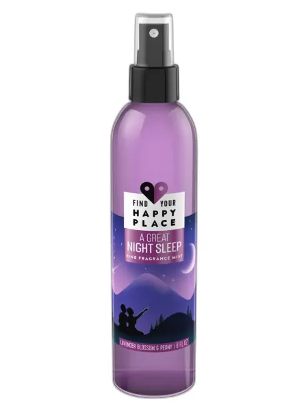 Frasco del perfume Find Your Happy Place A Great Night Sleep