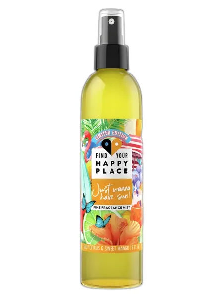 Frasco del perfume Find Your Happy Place Just Wanna Have Sun!