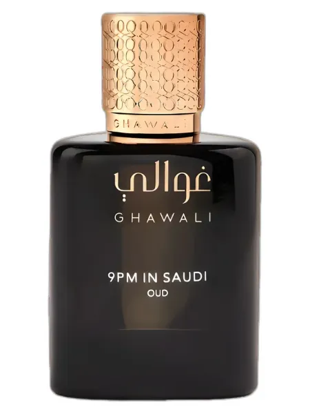 Frasco del perfume Ghawali 9PM in Saudi Oud