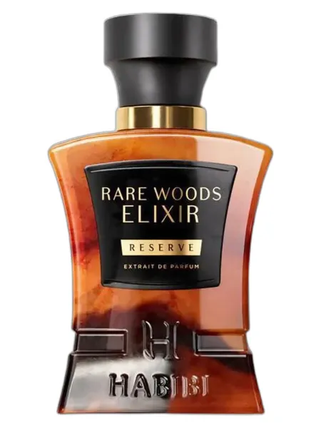 Frasco del perfume Habibi NY Rare Woods Elixir unisex Extrait