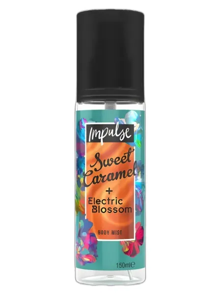 Frasco del perfume Impulse Sweet Caramel + Electric Blossom