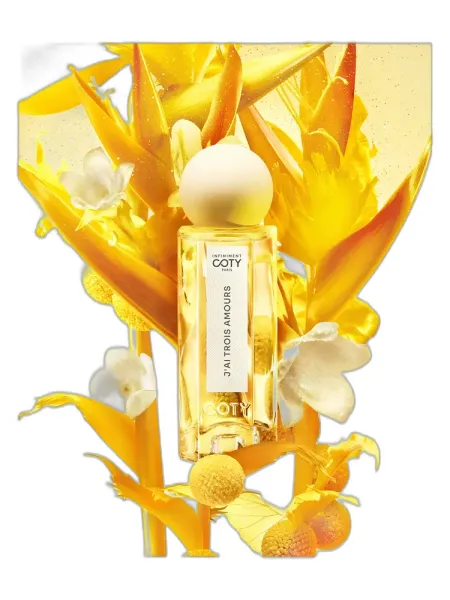 Frasco del perfume Infiniment Coty Paris J'ai Trois Amours unisex Eau de Parfum
