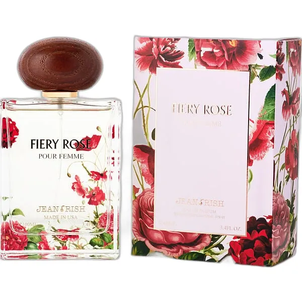 Frasco del perfume Jean Rish Fiery Rose Eau de Parfum