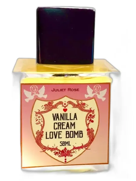 Frasco del perfume Juliet Rose Vanilla Cream Love Bomb unisex