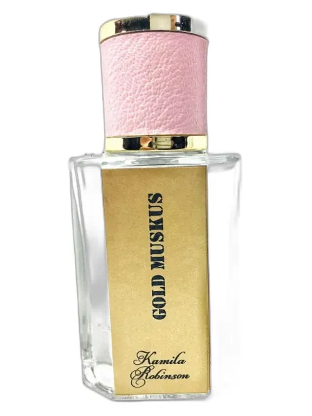 Frasco del perfume Kamila Robinson Gold muskus