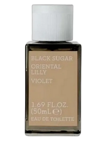 Frasco del perfume Korres Black Sugar Oriental Lily Violet Eau de Toilette