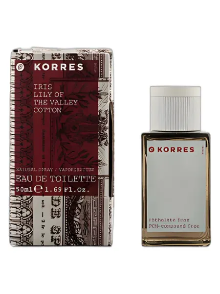 Frasco del perfume Korres Iris Lily of the Valley Cotton