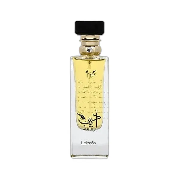 Frasco del perfume Lattafa Adeeb Eau de Parfum