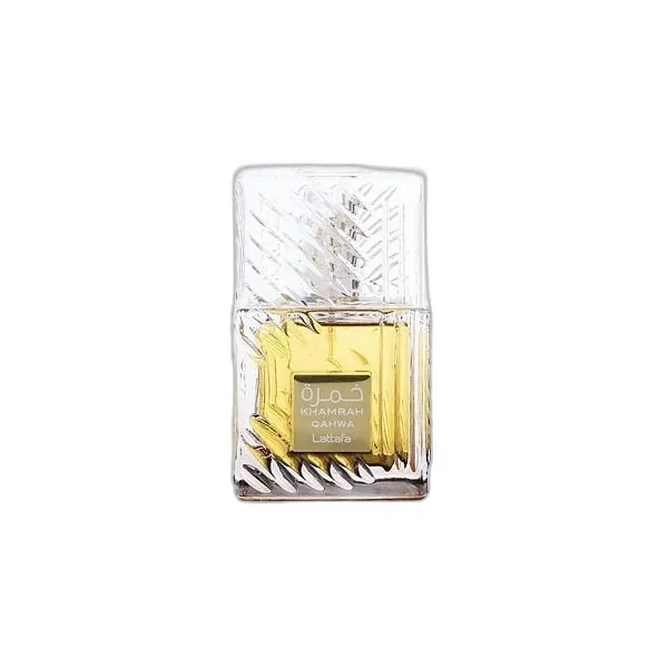 Frasco del perfume Lattafa Khamrah Qahwa Eau de Parfum
