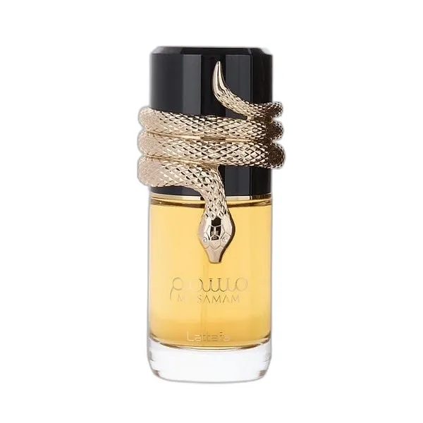 Frasco del perfume Lattafa Musamam Eau de Parfum
