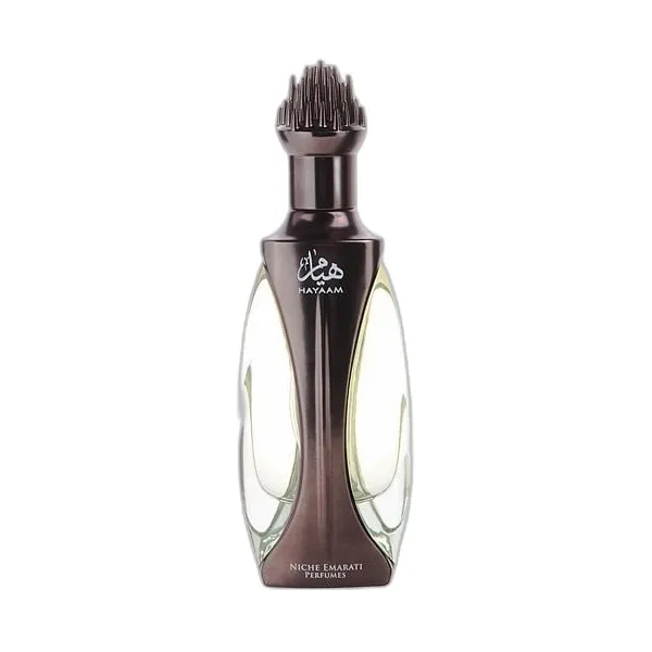 Frasco del perfume Lattafa Niche Emarati Hayaam Eau de Parfum