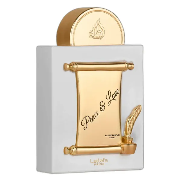 Frasco del perfume Lattafa Pride Peace & Love Eau de Parfum