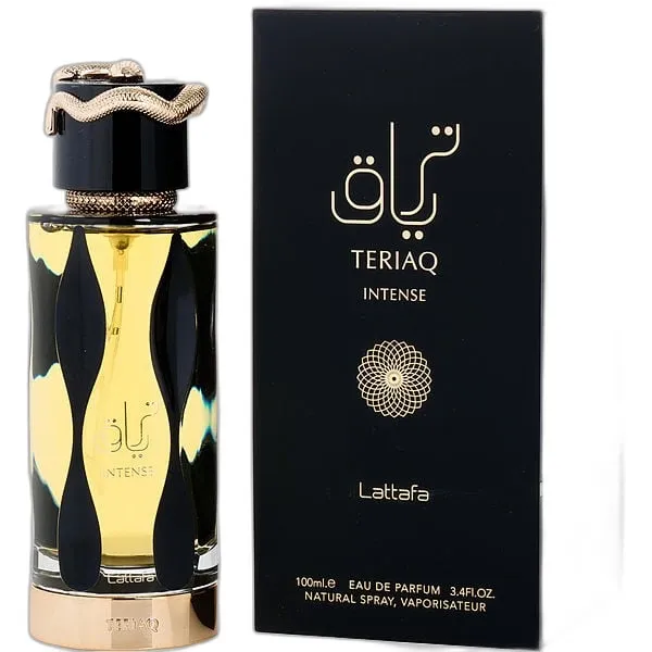 Frasco del perfume Lattafa Teriaq Intense Eau de Parfum