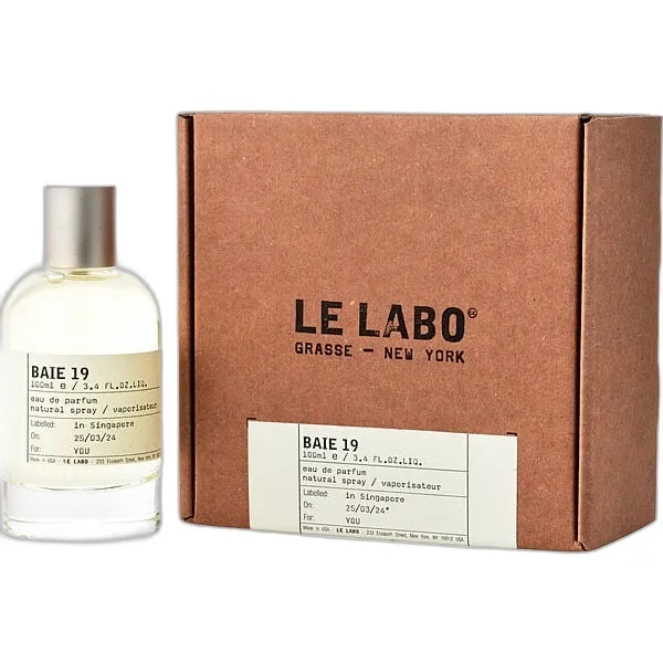 Frasco del perfume Le Labo Baie 19 Eau de Parfum