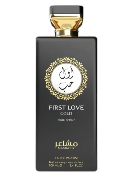 Frasco del perfume Mashaer First Love Gold