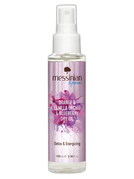 Frasco del perfume Messinian SPA Orange, Vanilla Orchid & Blueberry Oil