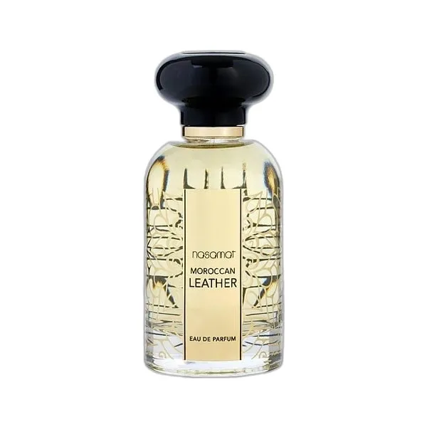 Frasco del perfume Nasamat Moroccan Leather Gold Eau de Parfum