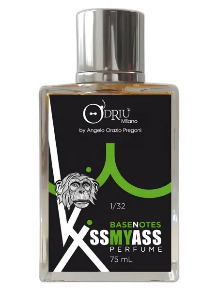 Frasco del perfume O'Driu Kiss My Ass BaseNotes unisex