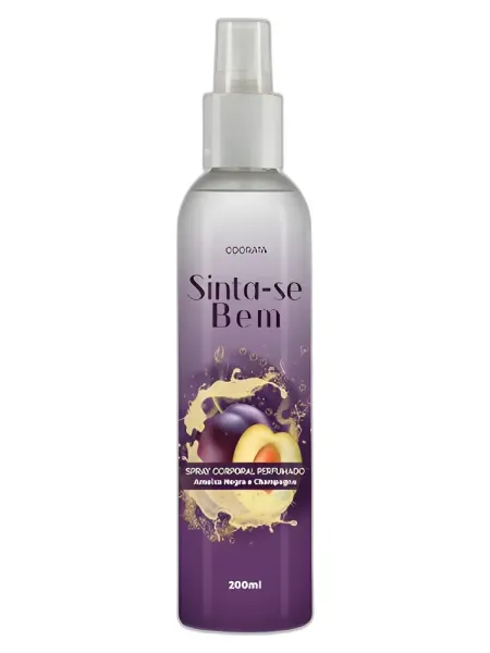 Frasco del perfume Odorata Sinta-se Bem Ameixa Negra e Champagne