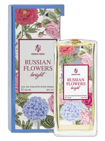 Frasco del perfume Sergio Nero Russian Flowers Bright Eau de Toilette