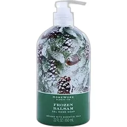 Frasco del perfume Slatkin + Co. Homeworx Frozen Balsam