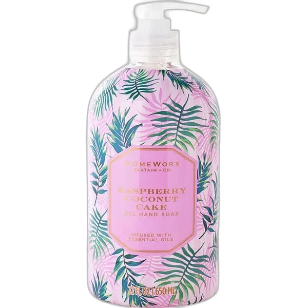 Frasco del perfume Slatkin + Co. Homeworx Raspberry Coconut Cake