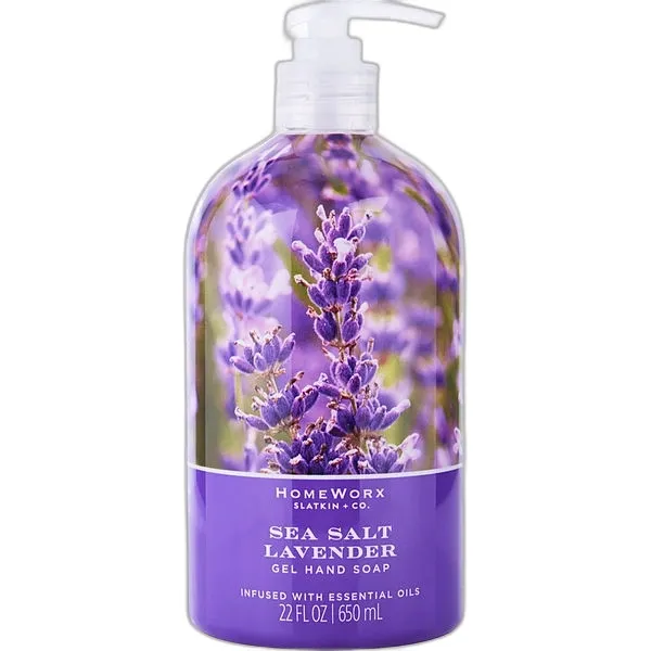 Frasco del perfume Slatkin + Co. Homeworx Sea Salt Lavender