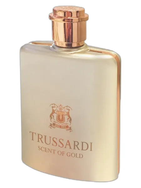 Frasco del perfume Trussardi Scent of Gold unisex Eau de Parfum